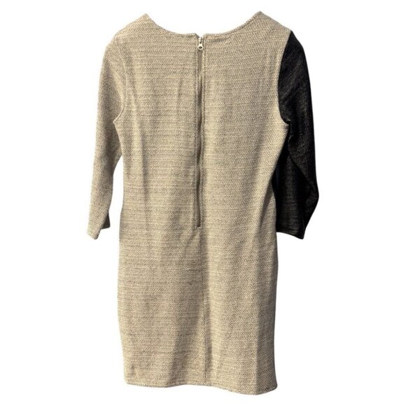 Anne Scott speckled beige with a diagonal swath of black faux leather material M - Picture 2 of 5